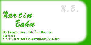 martin bahn business card